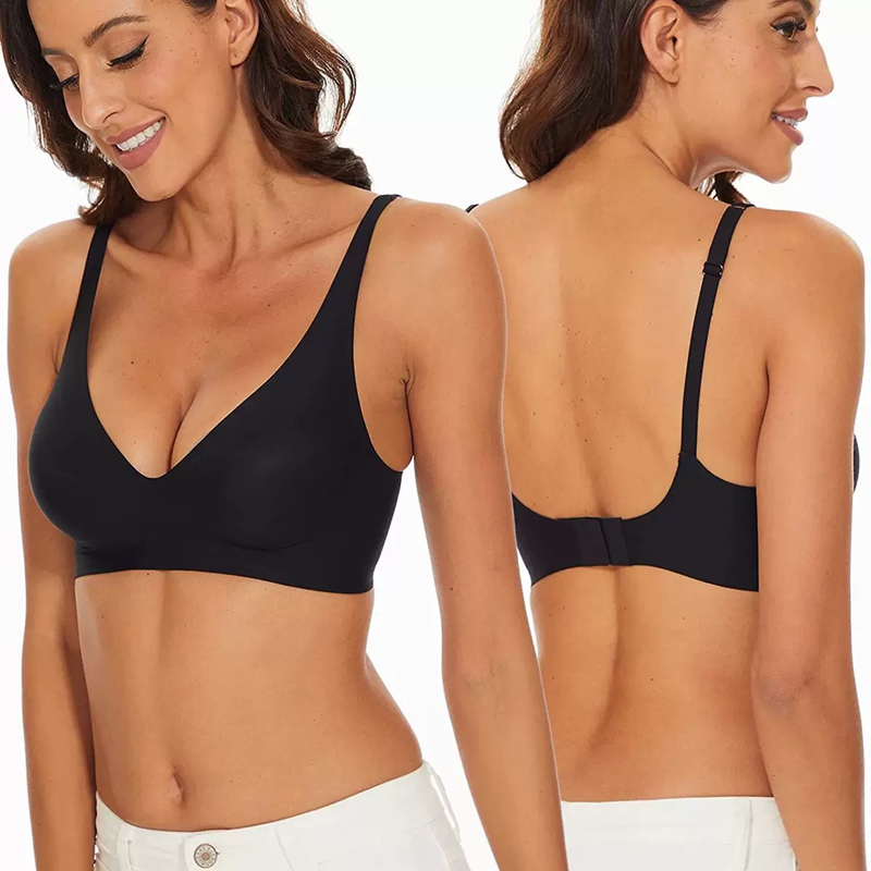 Sexy Seamless Jelly Bra S-4XL  - Plunge Bra Push Up recension och pris